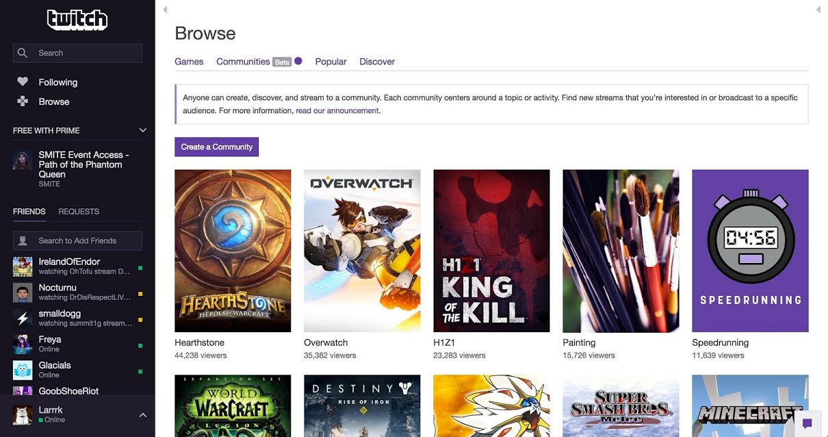Twitch apresenta Communities, ferramenta para descobrir novos conteúdos