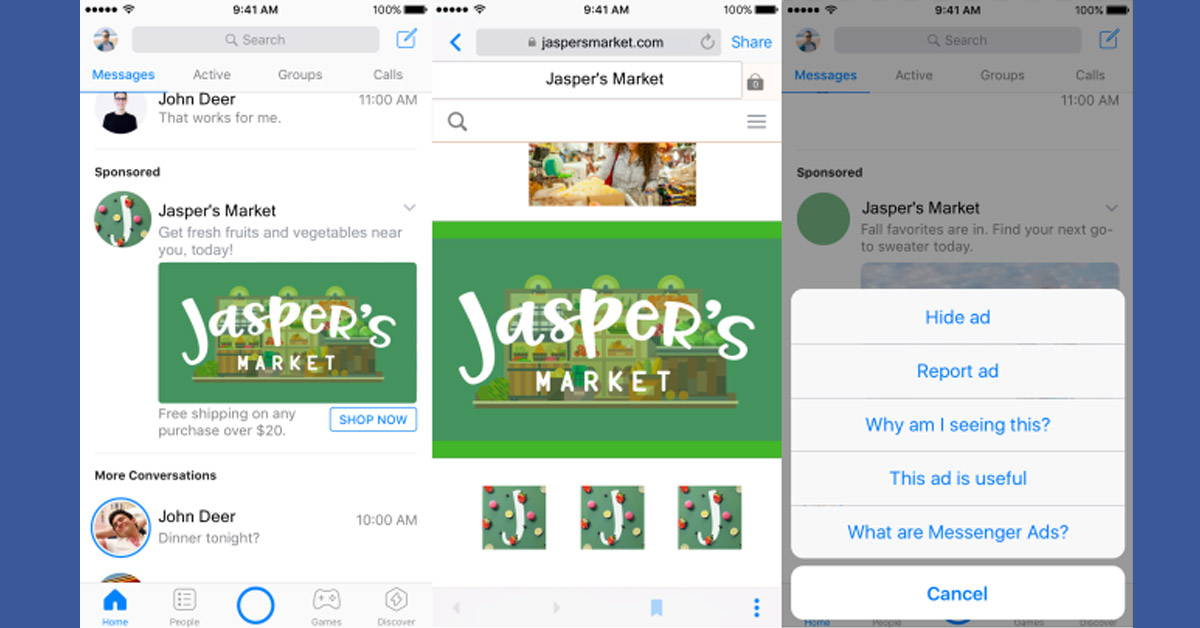 Facebook Messenger começa a testar propagandas dentro do chat