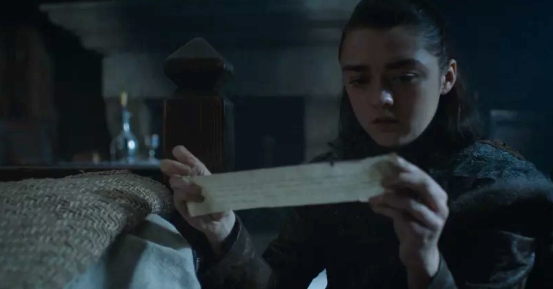 Leia a carta vista por Arya em ‘Eastwatch’, de Game of Thrones