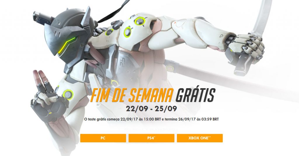É de graça! Overwatch ficará livre entre os dias 22 e 25 de setembro