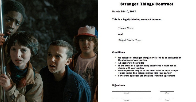 Casal faz contrato para evitar spoilers de Stranger Things