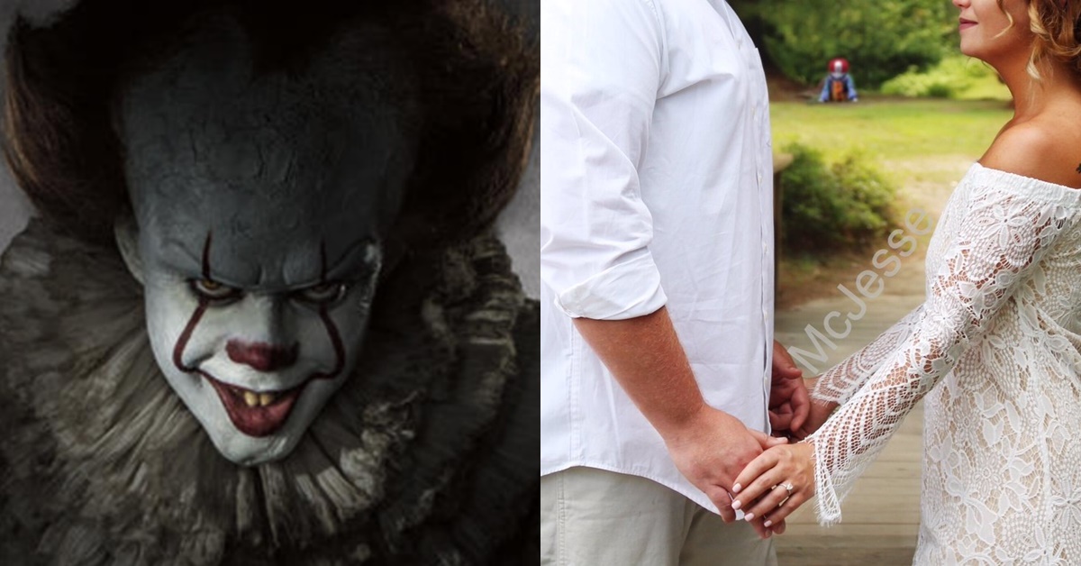 Homem coloca Pennywise em fotos de noivado da irmã