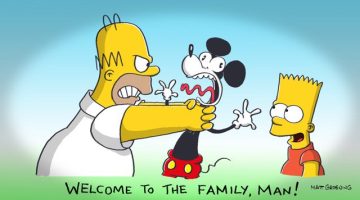 Criador de Os Simpsons faz charge dando boas-vindas ao Mickey