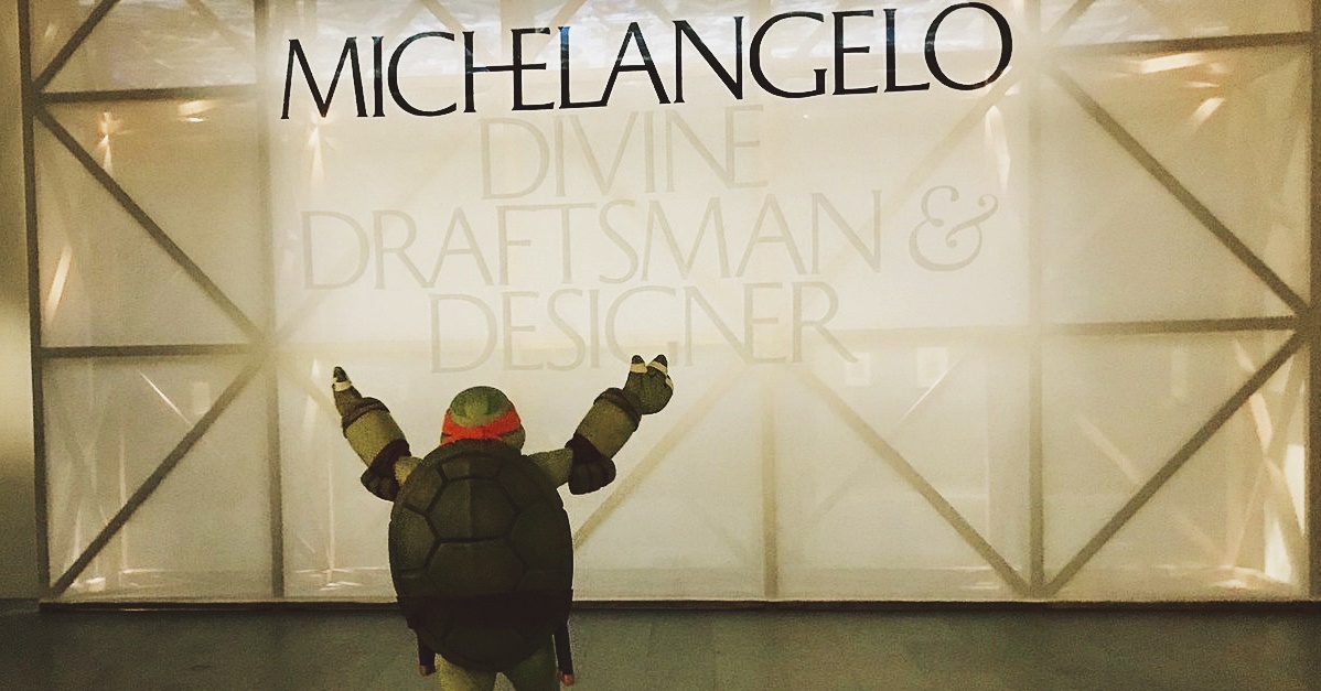 Museu leva uma das tartarugas ninjas para exposição de Michelangelo