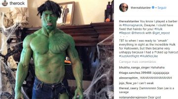 ‘The Rock’ Johnson publica foto como Hulk e ouve piada de Stan Lee