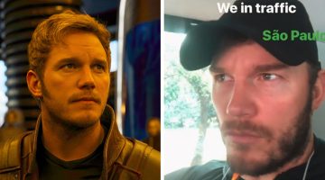 Chris Pratt chega a São Paulo e publica vídeos enquanto está preso no trânsito