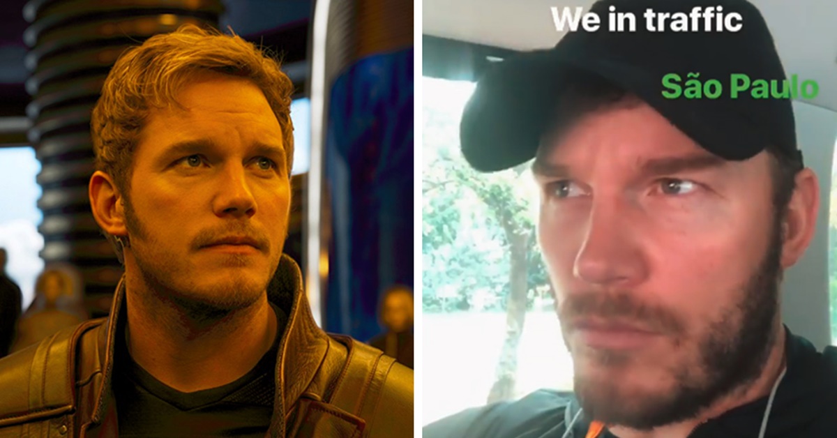 Chris Pratt chega a São Paulo e publica vídeos enquanto está preso no trânsito
