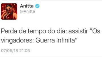 Anitta fala mal de Vingadores: Guerra Infinita, dá spoiler e a web não gostou nada disso
