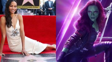 Zoe Saldana, a Gamora, ganha estrela na Calçada da Fama