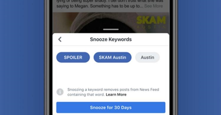 Facebook lança função para bloquear spoilers e assuntos indesejados