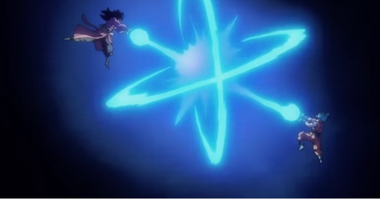 Goku x Goku: Super Saiyajin 4 enfrenta o Azul em Dragon Ball Heroes