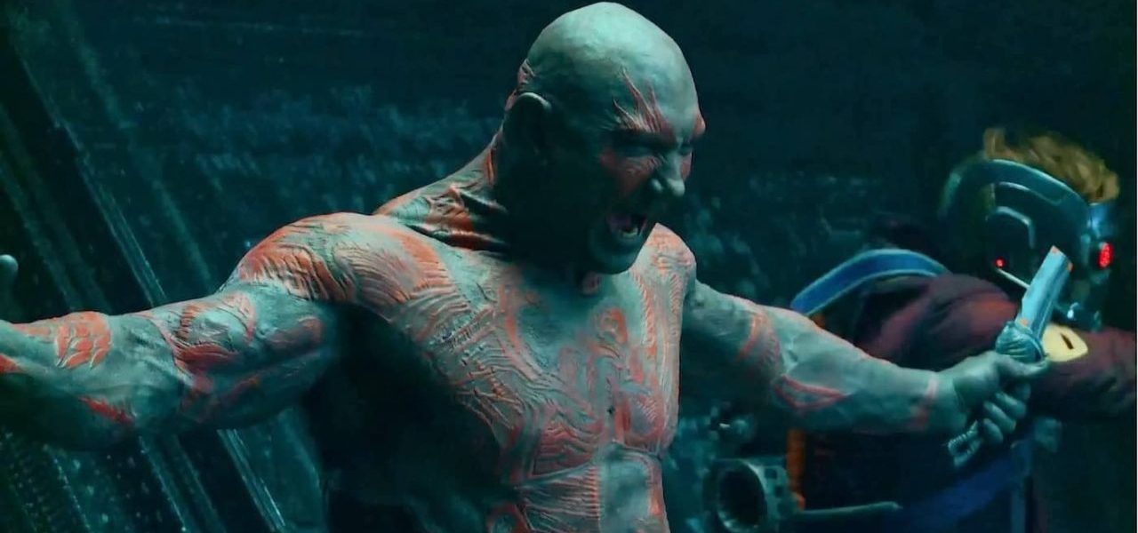 Guardiões da Galáxia Drax Dave Bautista Scarlett Johansson