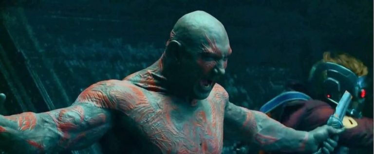 Guardiões da Galáxia Drax Dave Bautista Scarlett Johansson