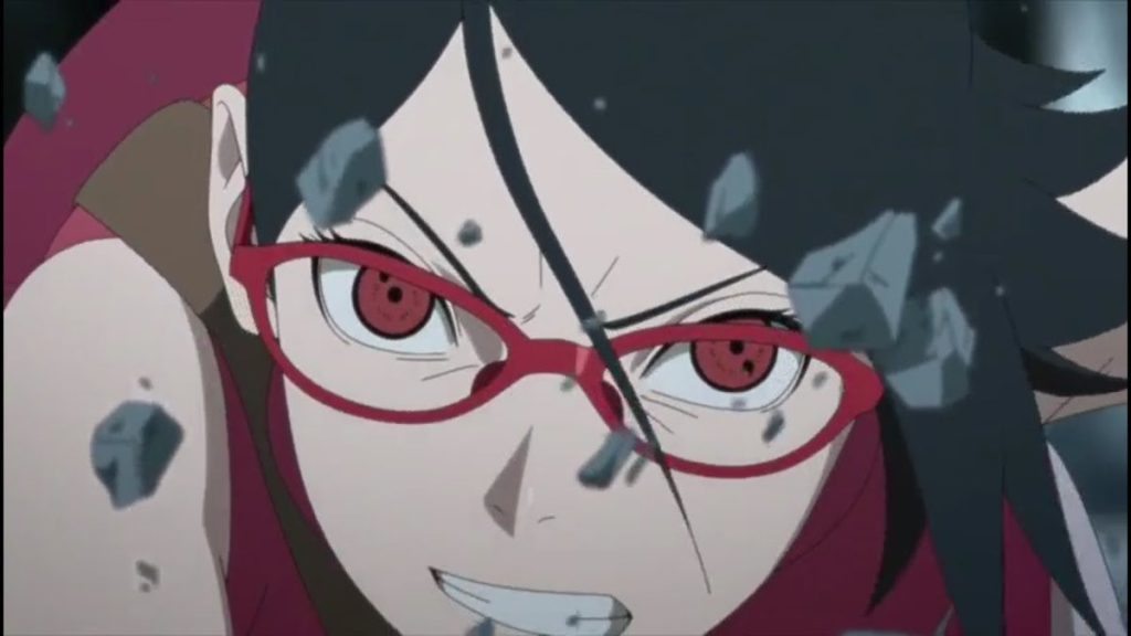 Sarada Uchiha utiliza o sharingan de forma incrível no anime de Boruto
