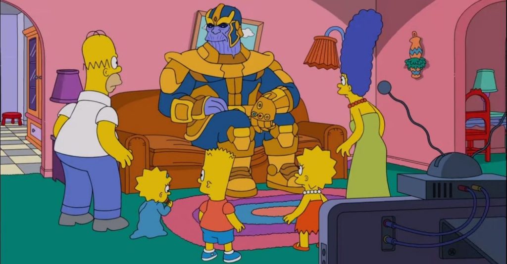 Thanos apaga Os Simpsons com a Manopla do Infinito em abertura; veja