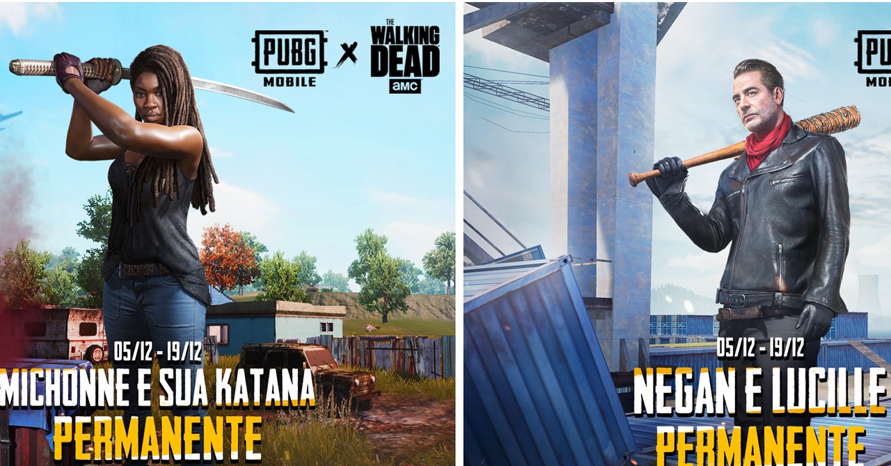 PUBG Mobile recebe skins de Negan e Michonne, de The Walking Dead