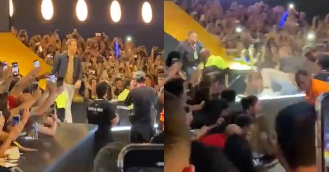 Ryan Reynolds cai na CCXP após barreira de proteção se romper; veja vídeos