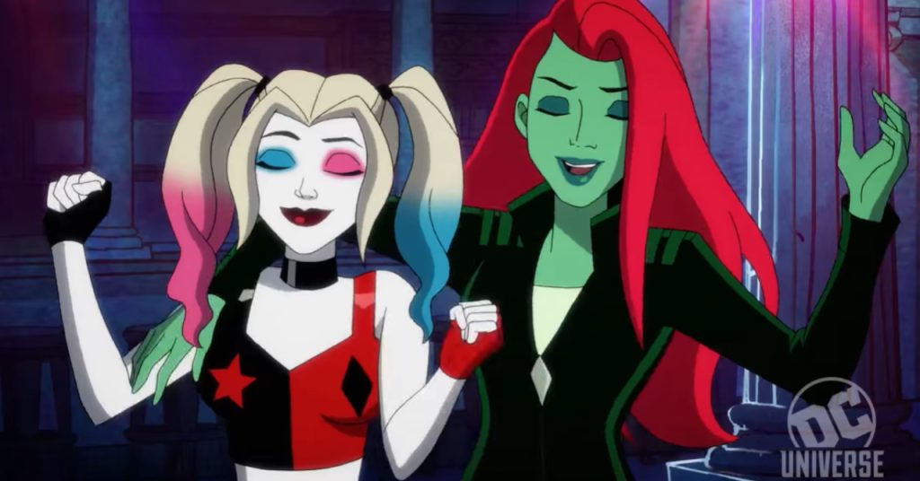 Arlequina e Hera Venenosa se beijam em série animada do DC Universe