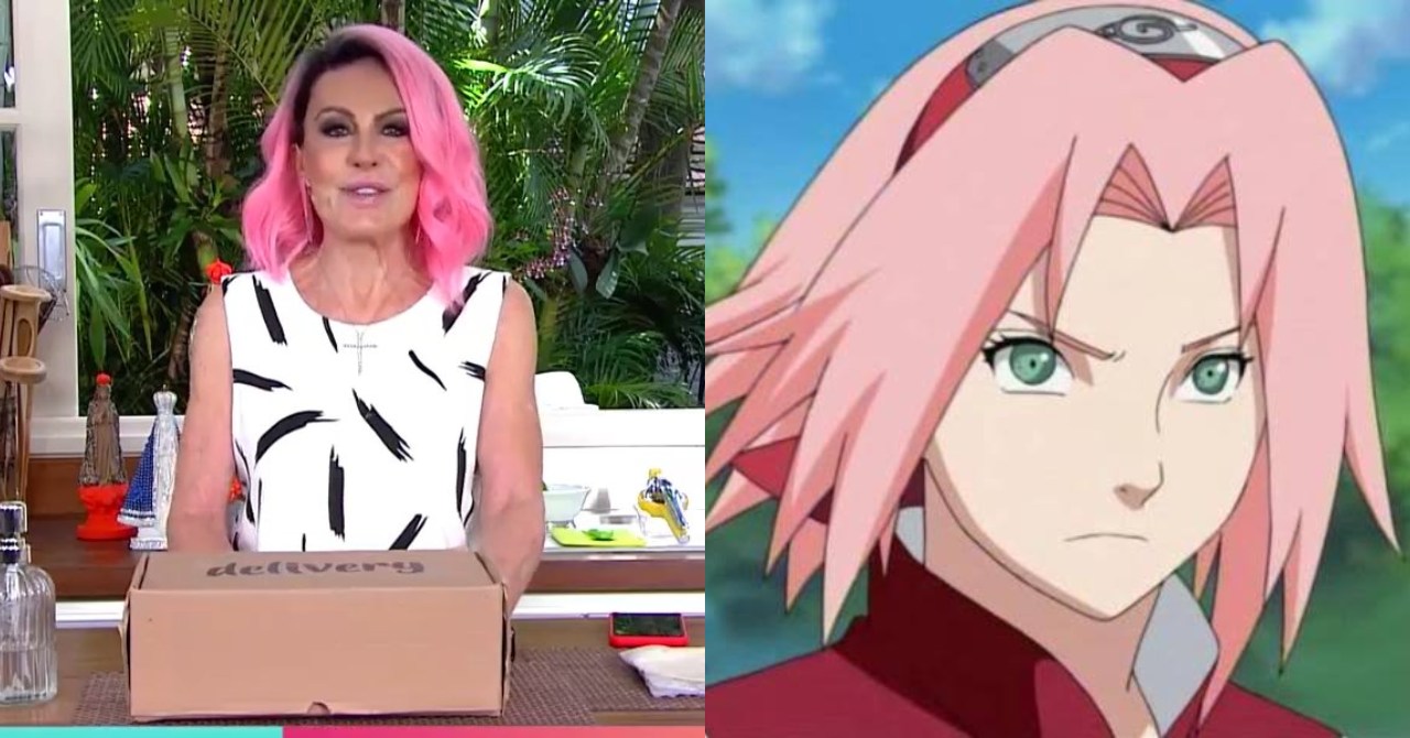 Ana Maria Braga pinta cabelo de rosa e diz ter se inspirado em Naruto