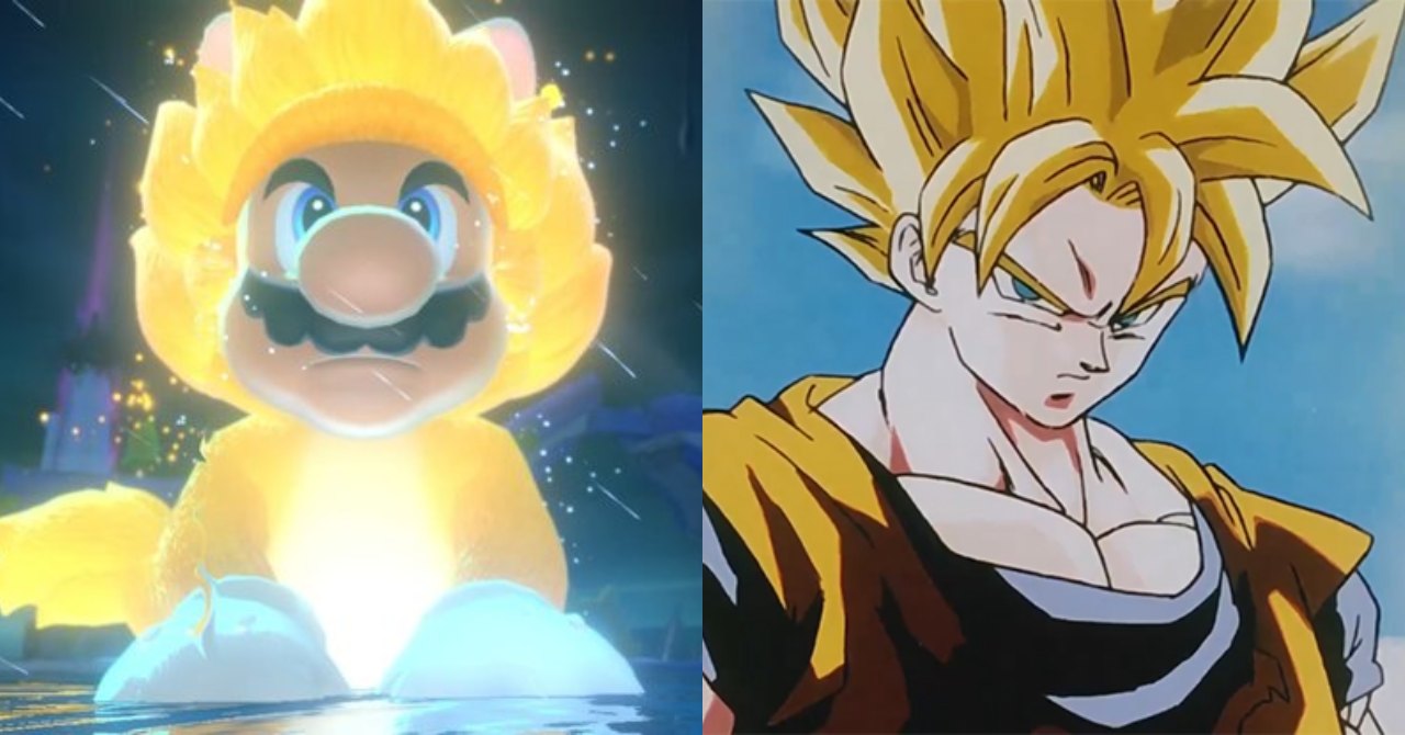 Fãs comparam visual do Mario para novo game com Super Saiyajins de Dragon Ball