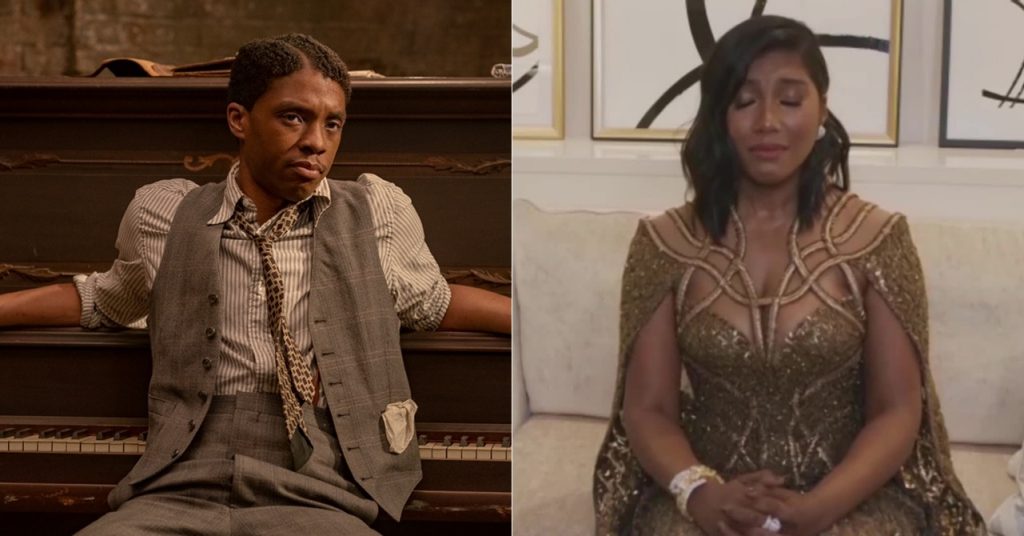 Esposa de Chadwick Boseman recebe Globo de Ouro pelo ator com discurso comovente