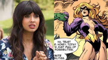 Mulher-Hulk: novas fotos revelam melhor o visual de Jameela Jamil como Titânia