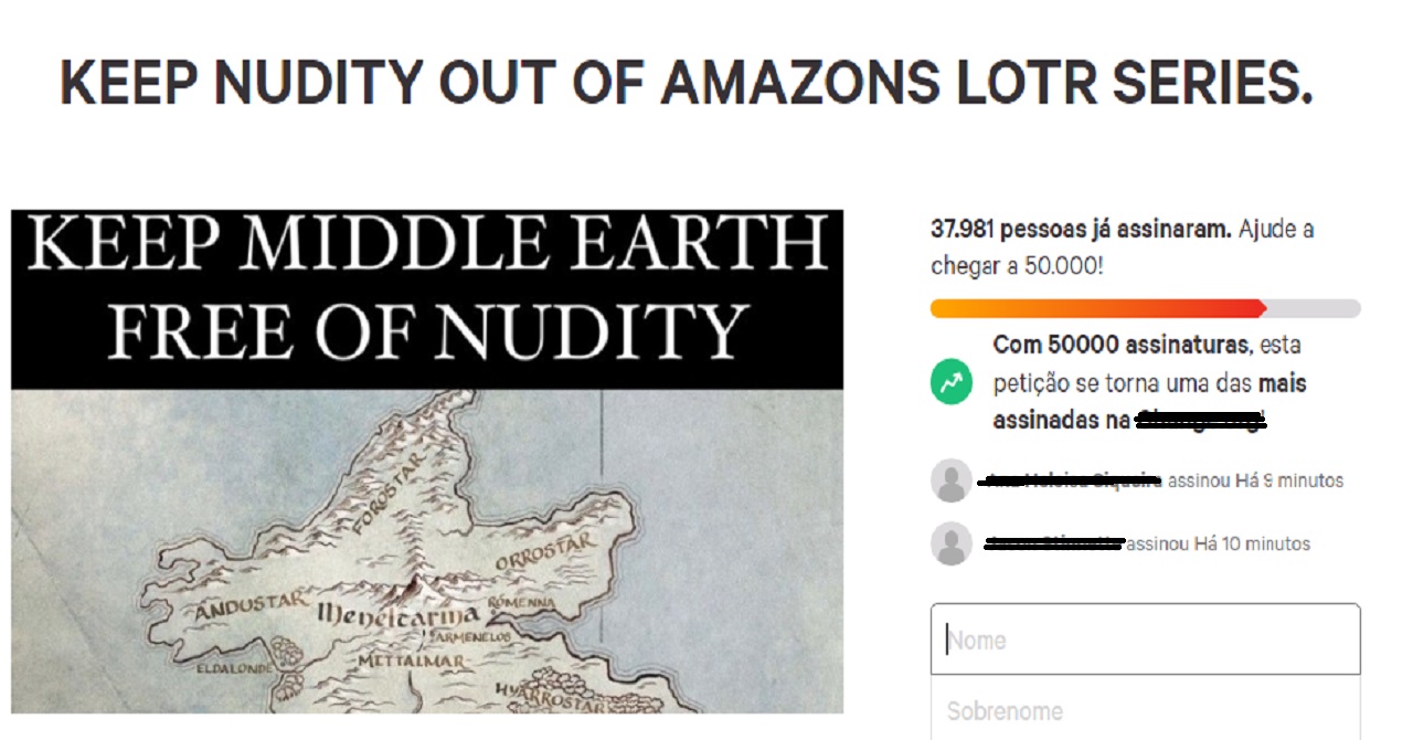 Senhor dos Anéis: fãs lançam petição contra nudez em série da Amazon