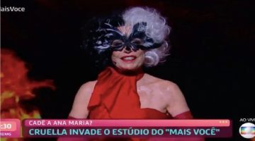 Ana Maria Braga, fantasiada de Cruella, erra nome de Emma Stone e vira assunto