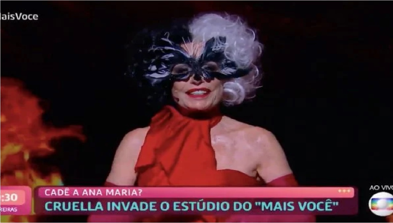 Ana Maria Braga, fantasiada de Cruella, erra nome de Emma Stone e vira assunto