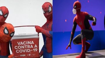 Maranhão tira onda e lança três Homens-Aranha em campanha de vacinação