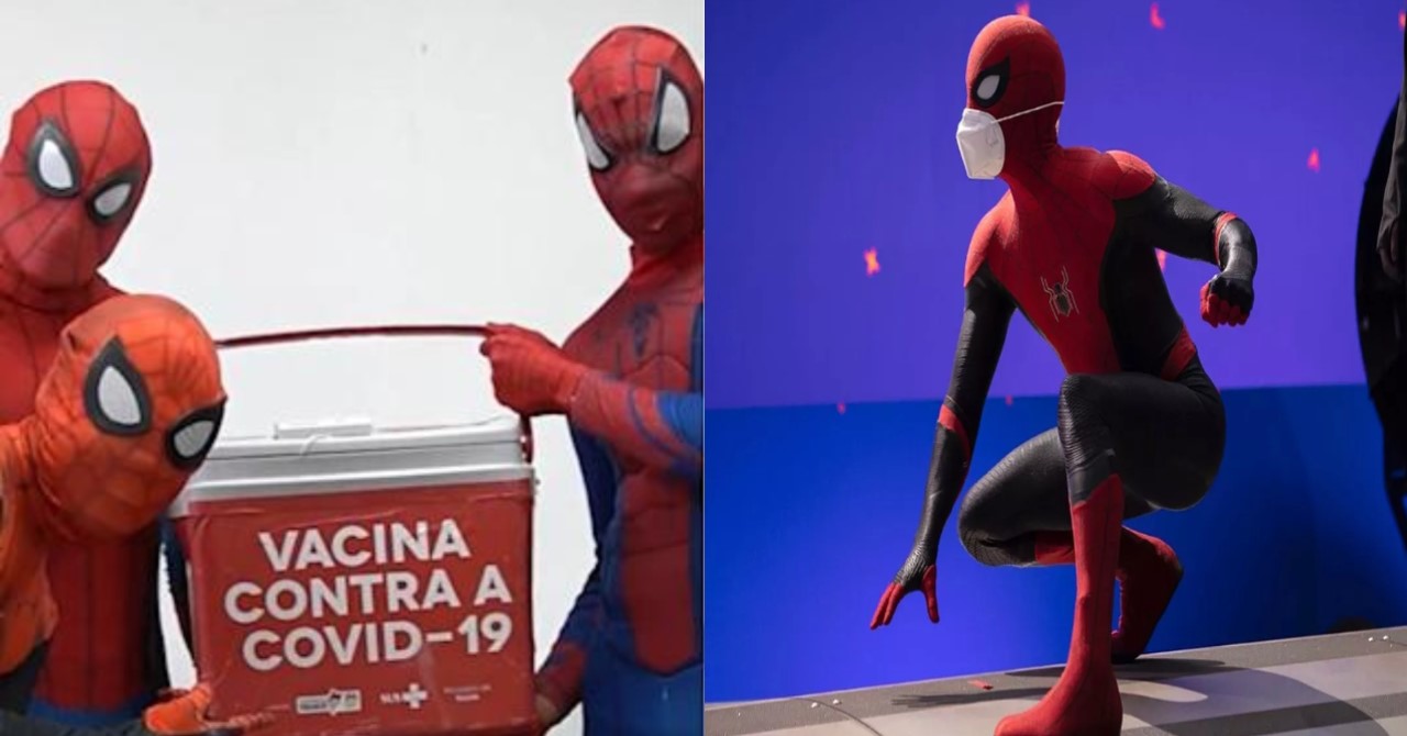 Maranhão tira onda e lança três Homens-Aranha em campanha de vacinação