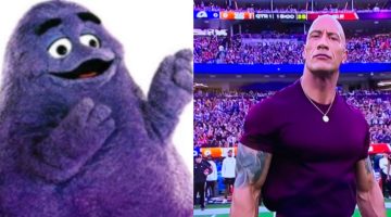 The Rock abre o Super Bowl em conjunto roxo e (óbvio!) vira chacota na web