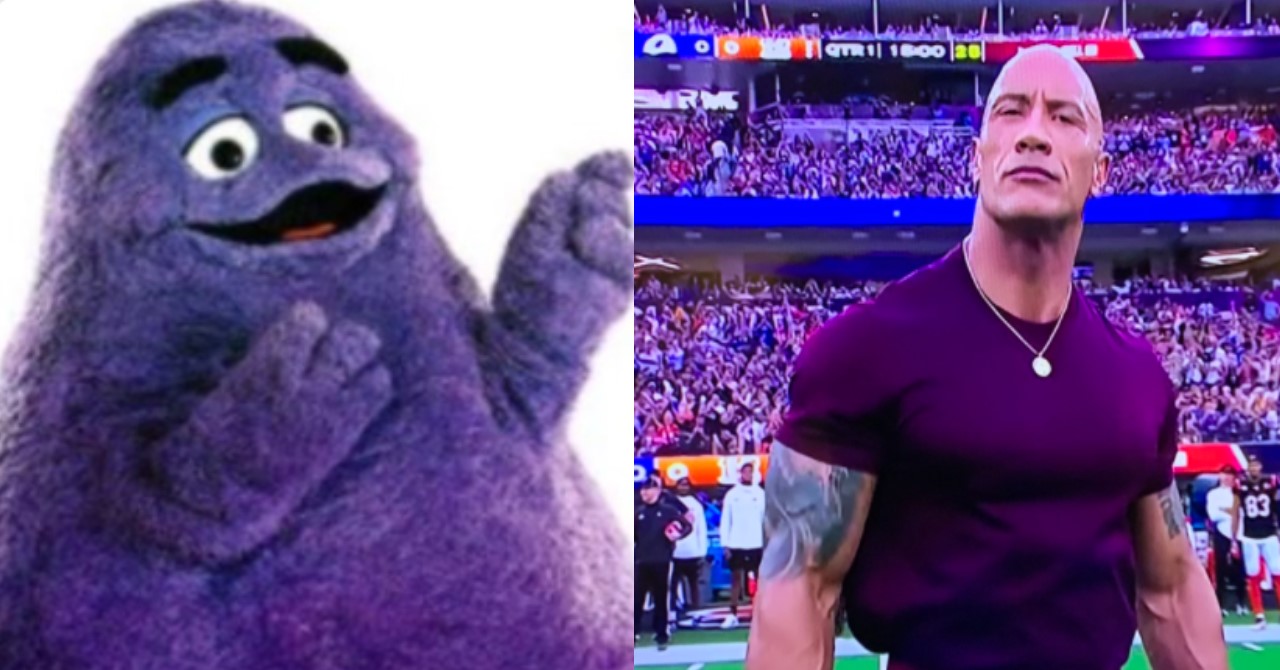 The Rock abre o Super Bowl em conjunto roxo e (óbvio!) vira chacota na web