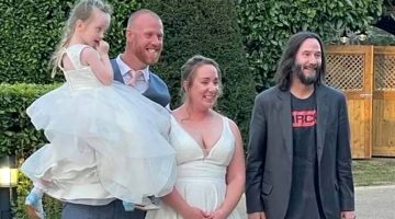 Keanu Reeves comparece a casamento de pessoas desconhecidas