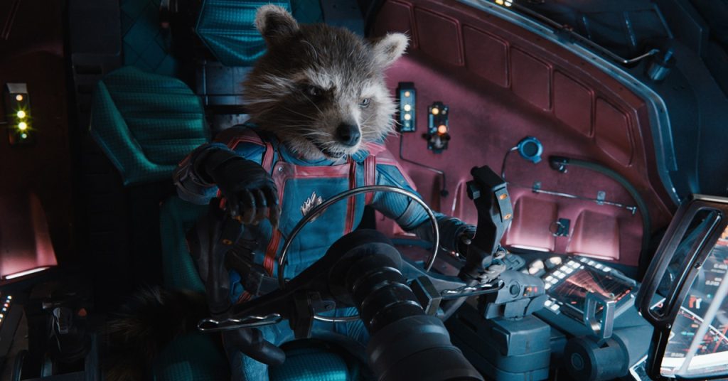 Fotos mostram que gravação de cenas com Rocket era bem bizarra