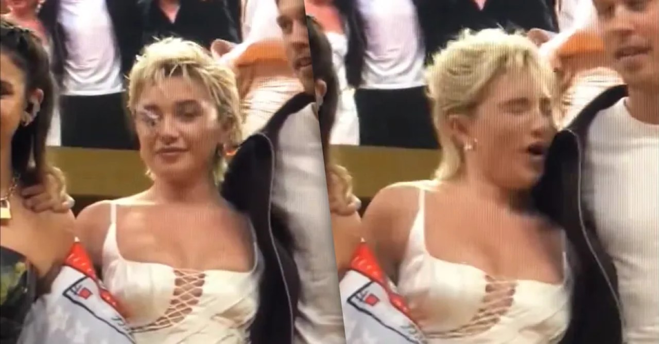 Florence Pugh tem rosto atingido por pulseira jogada por fã na CCXP 2023