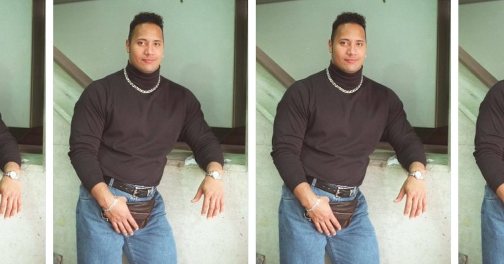 The Rock recria look dos anos 1990 que virou seu meme mais famoso