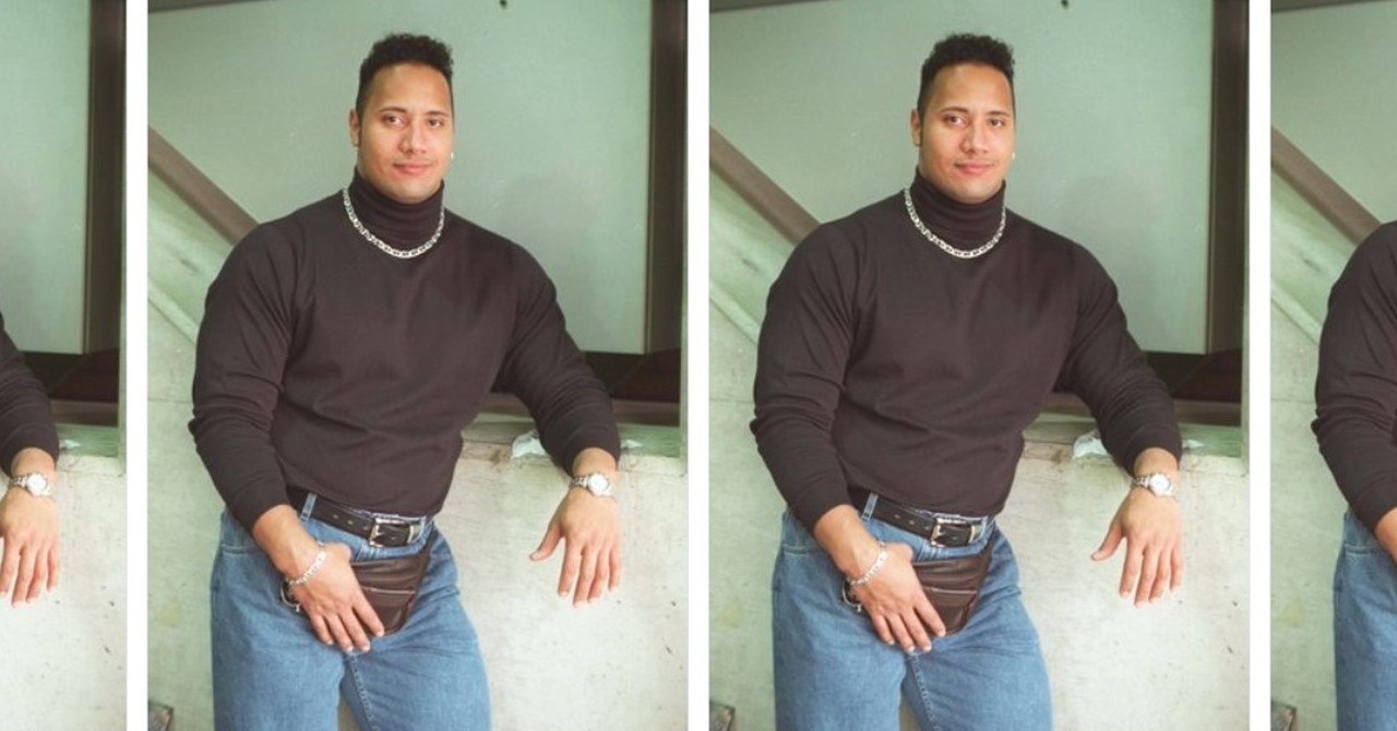 The Rock recria look dos anos 1990 que virou seu meme mais famoso