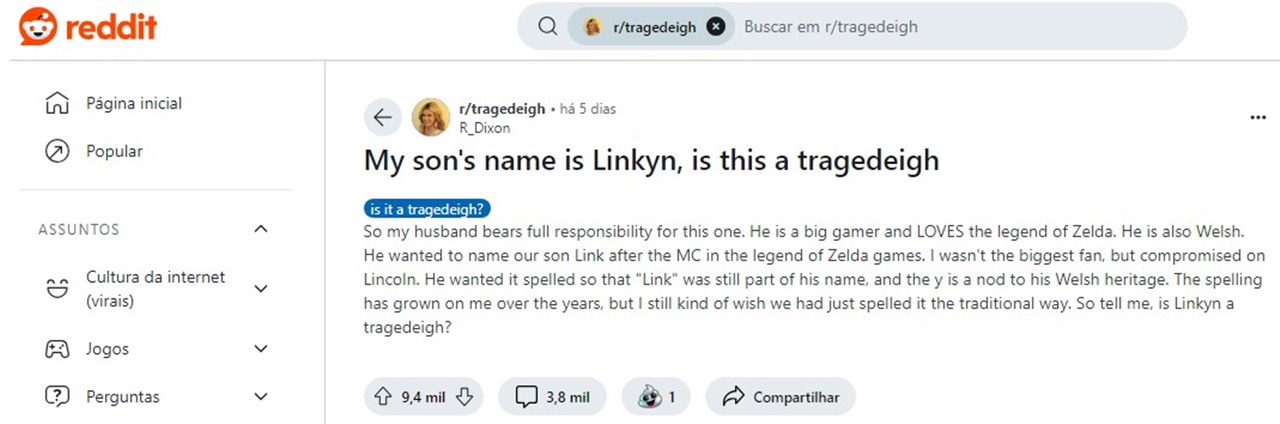 Postagem Reddit