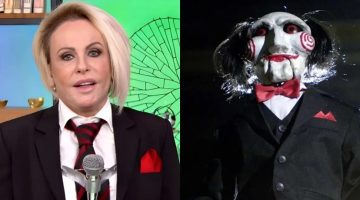 Ana Maria se fantasia de Silvio Santos, mas é comparada ao boneco de Jogos Mortais