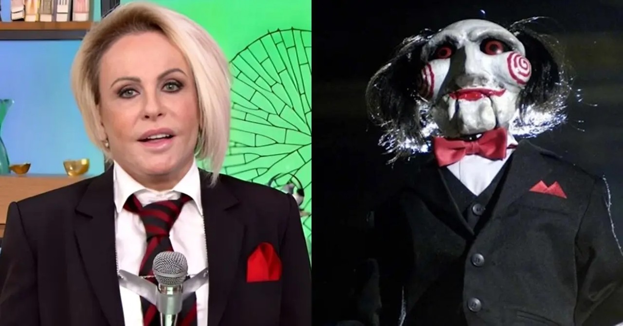 Ana Maria se fantasia de Silvio Santos, mas é comparada ao boneco de Jogos Mortais
