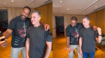 Will Smith derruba celular de Luciano Huck e promete comprar um novo