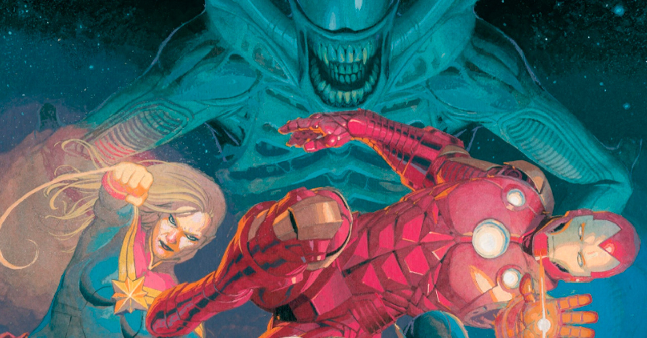 Homem de Ferro escolhe a sobrevivência em batalha contra os xenomorfos