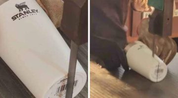 Estudante revela segredo do Copo Stanley ao cortá-lo ao meio
