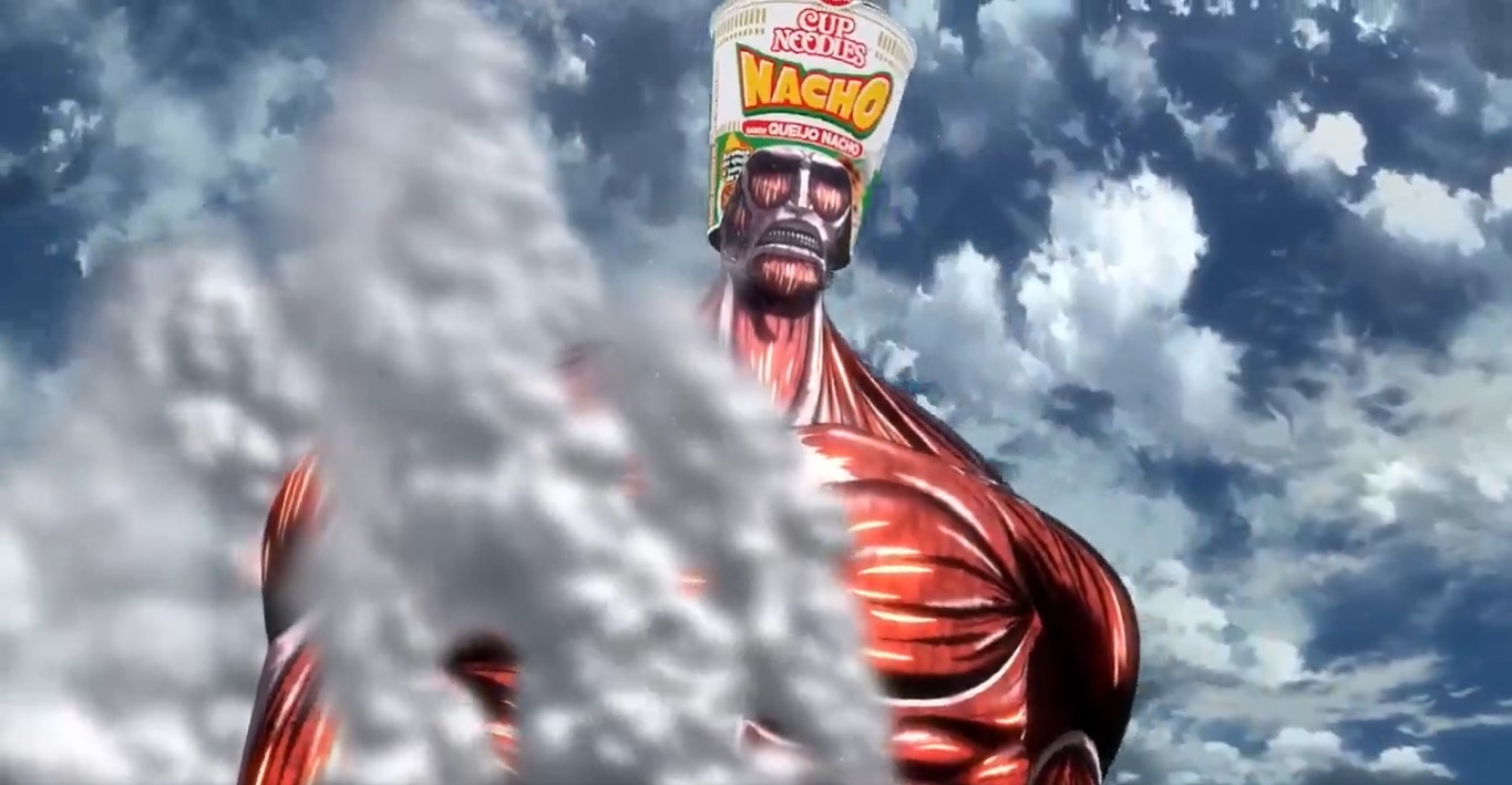 Attack on Titan e Cup Noodles Brasil se unem em parceria hilária