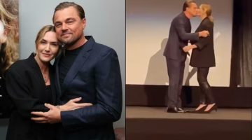 Leonardo DiCaprio e Kate Winslet se beijam, 27 anos após Titanic