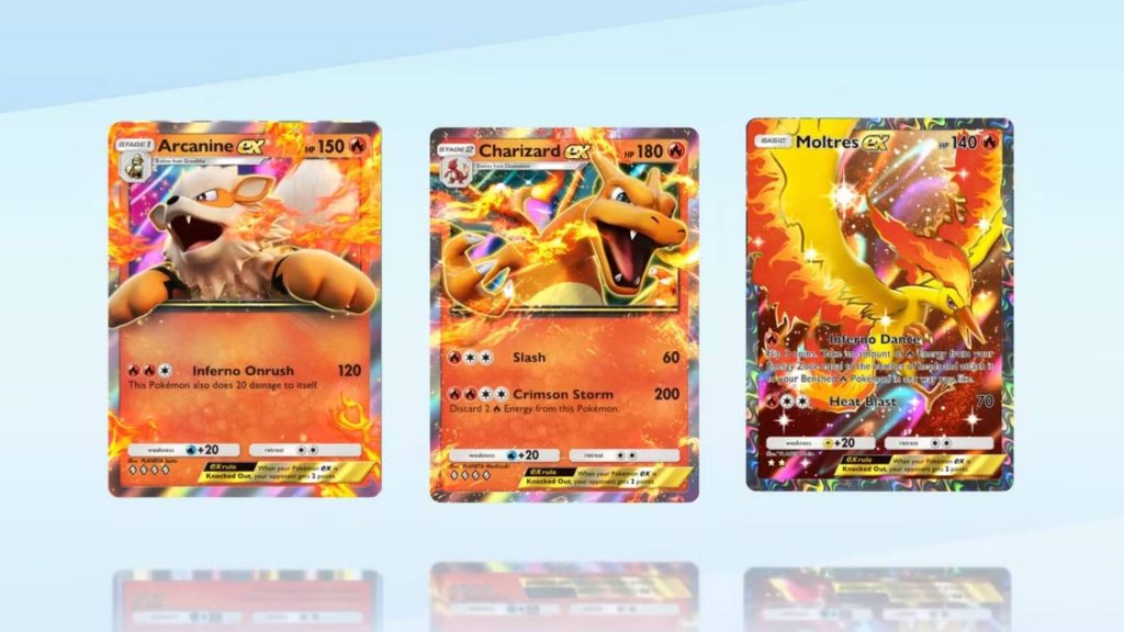Moltres, Charizard e Arcanine EX podem ter superado Pikachu e Mewtwo EX no Pokémon TCG Pocket
