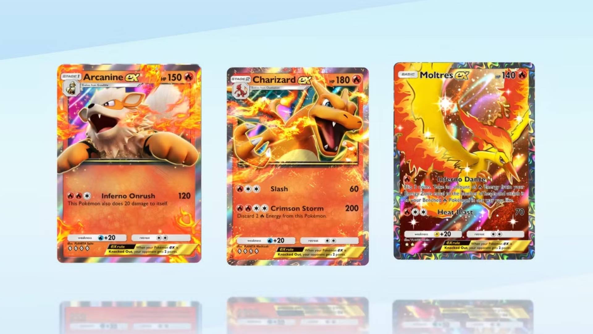 Moltres, Charizard e Arcanine EX podem ter superado Pikachu e Mewtwo EX no Pokémon TCG Pocket