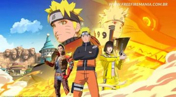 Naruto Shippuden invade Free Fire com skins, cenários e a Raposa de Nove-Caudas
