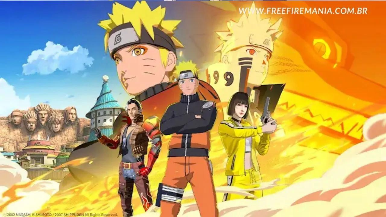 Naruto Shippuden invade Free Fire com skins, cenários e a Raposa de Nove-Caudas